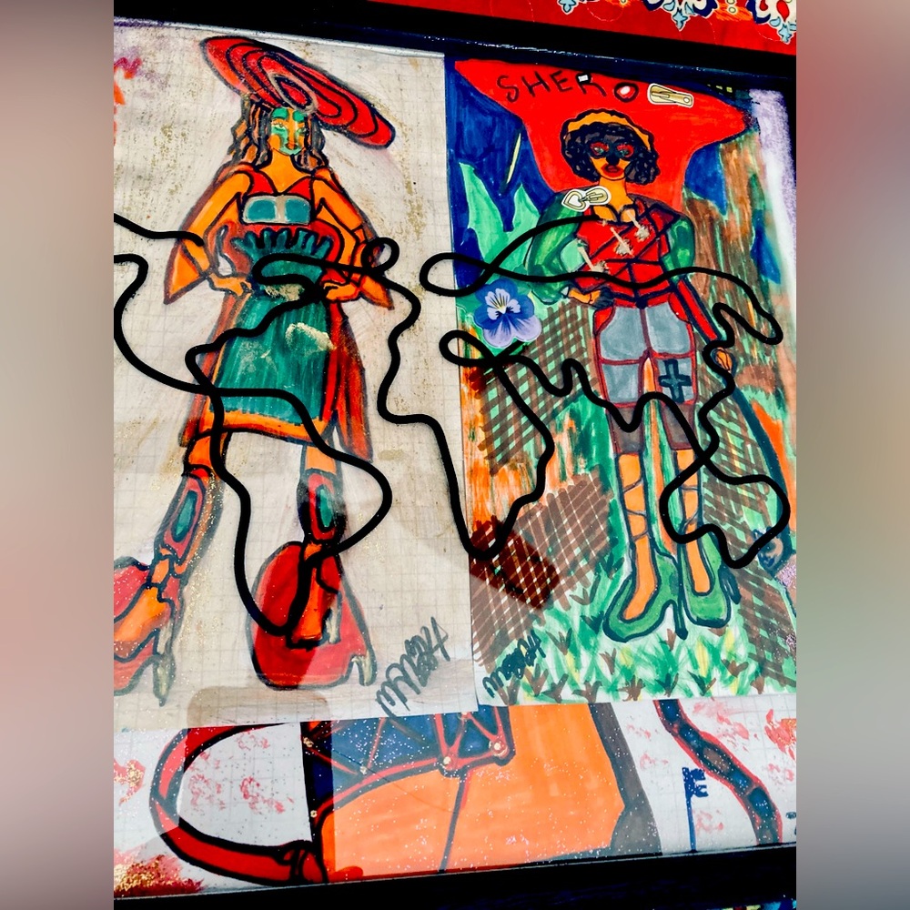 Shero warriors WOMAN collection 
3 pc set Artwork with WOOD
Shawdow box map